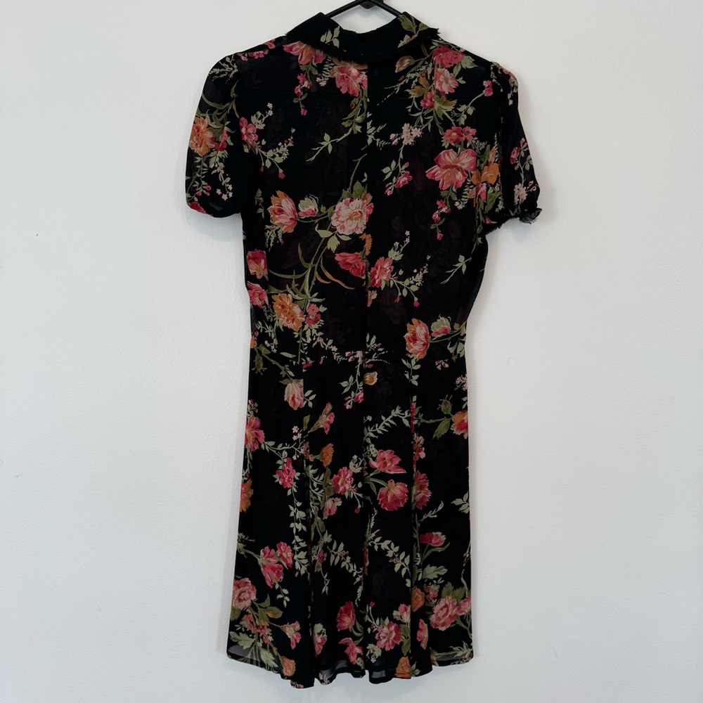 Reformation Elmwood Dress Black Floral - Picture 5 of 8